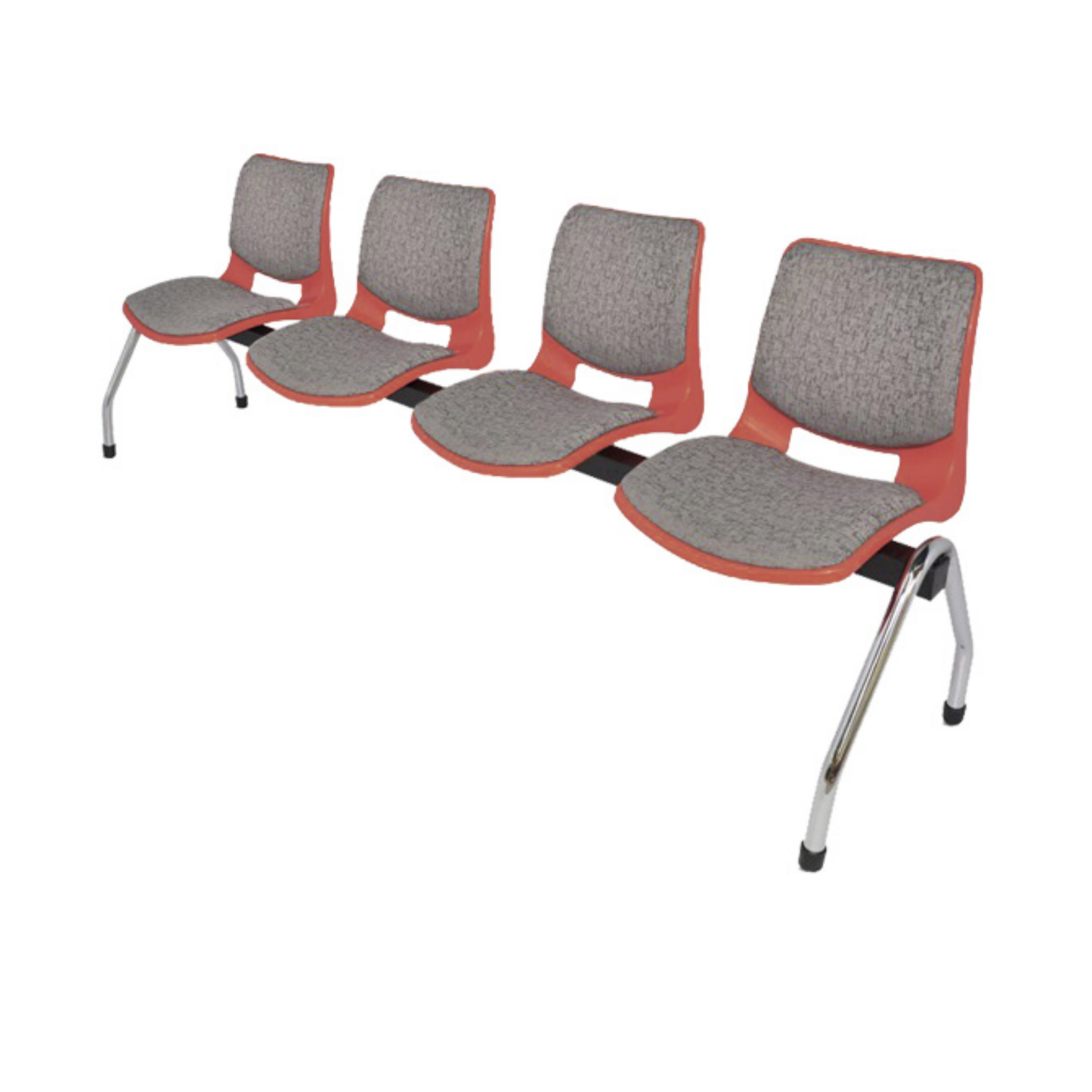 BANCA BOLD CROMADA Y TAPIZADA 4 PLAZAS TB4-703