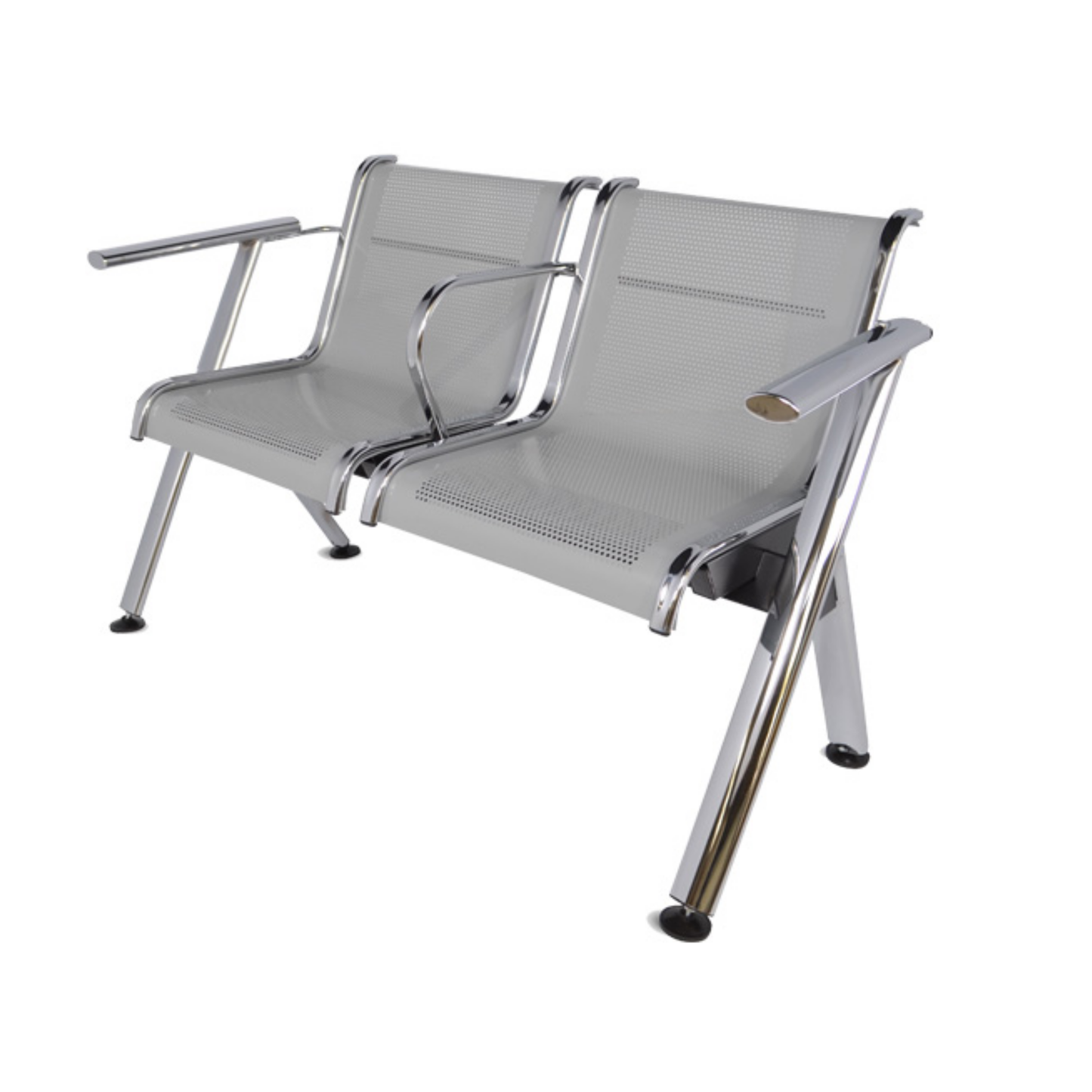 BANCA STEEL 2 PLAZAS CON BRAZOS TS2-510
