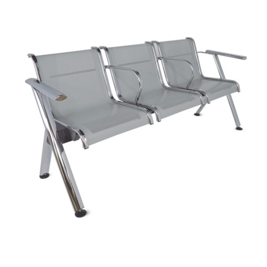 BANCA STEEL 3 PLAZAS CON BRAZOS TS3-510
