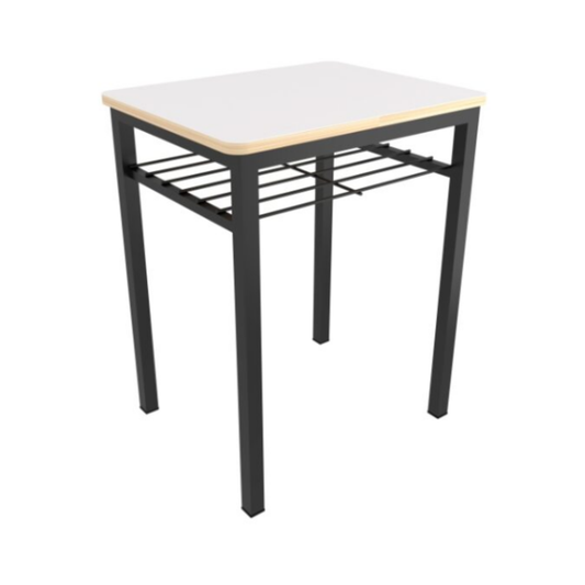MESA INDIVIDUAL RECTANGULAR 60X48X75CM CUB. MELAMINA CON REJILLA PORTALIBROS MRIP-005