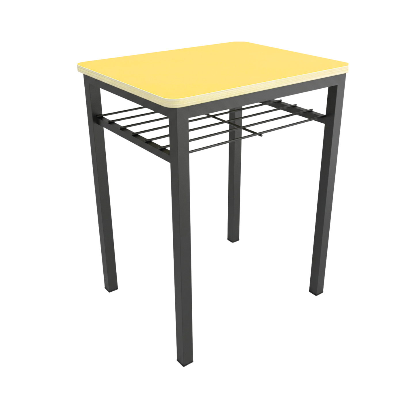 MESA INDIVIDUAL RECTANGULAR 60X48X75CM CUB. MELAMINA CON REJILLA PORTALIBROS MRIP-005