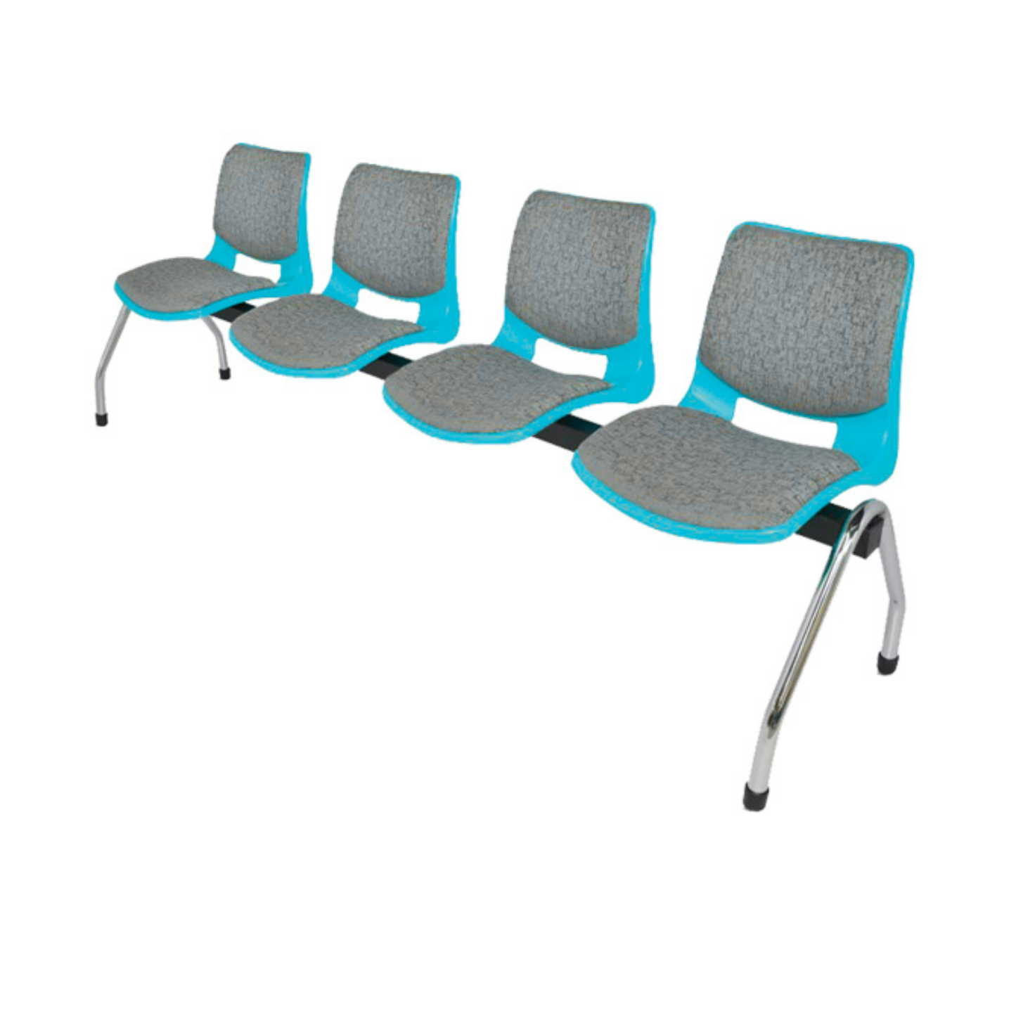 BANCA BOLD CROMADA Y TAPIZADA 4 PLAZAS TB4-703