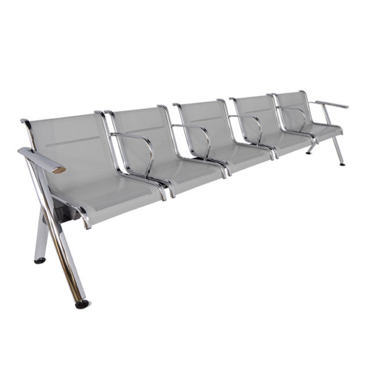 BANCA STEEL 5 PLAZAS CON BRAZOS TS5-510
