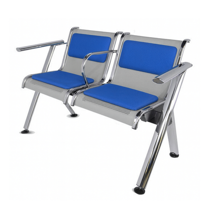 BANCA STEEL TAPIZADA 2 PLAZAS CON BRAZOS TS2-710