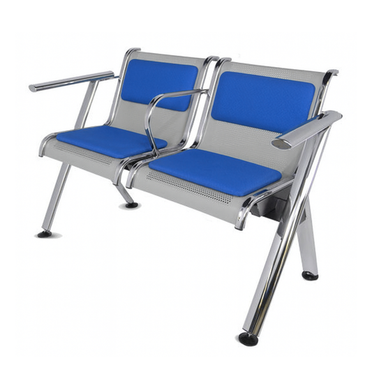 BANCA STEEL TAPIZADA 2 PLAZAS CON BRAZOS TS2-710