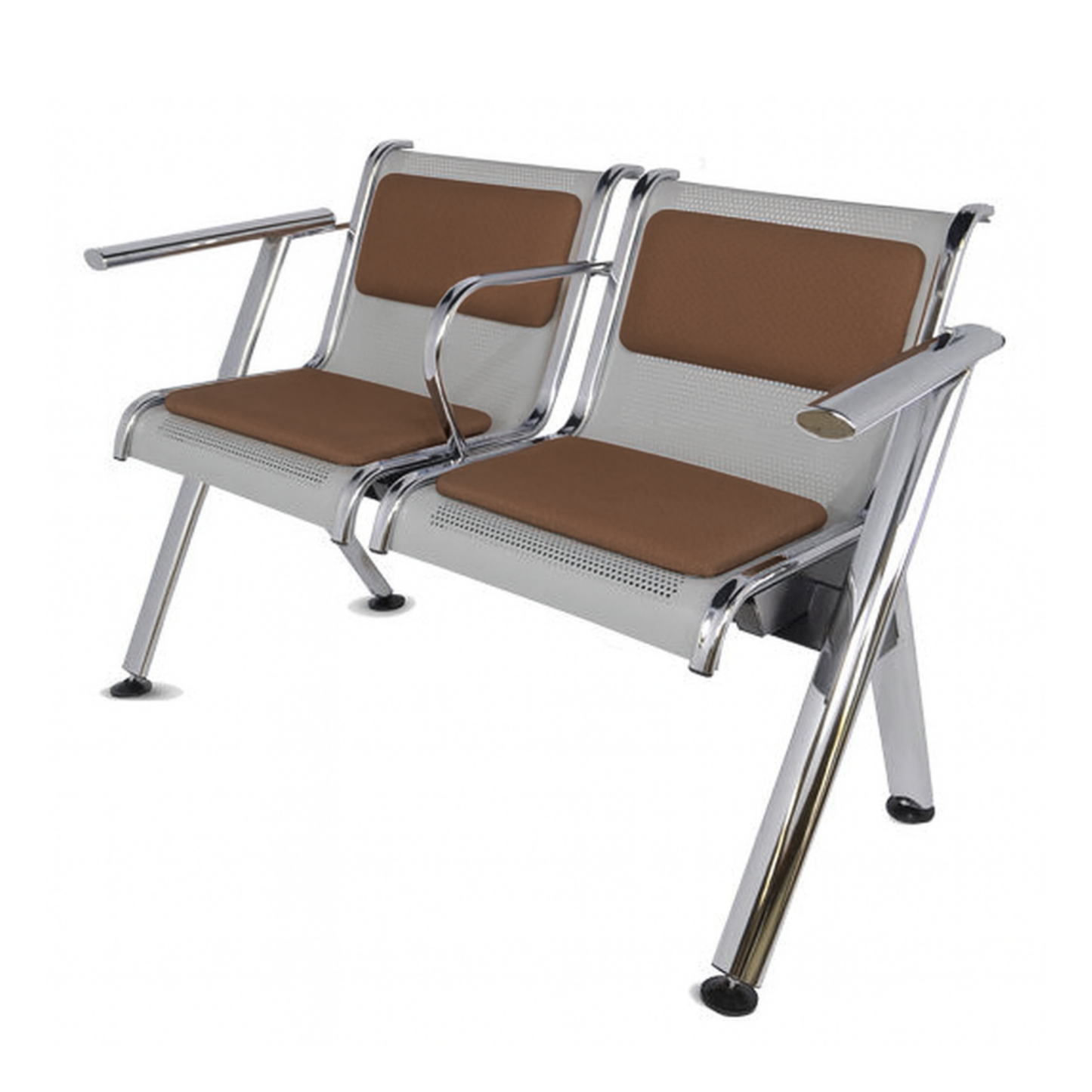 BANCA STEEL TAPIZADA 2 PLAZAS CON BRAZOS TS2-710