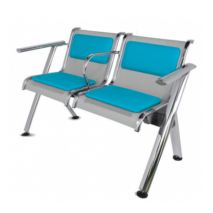 BANCA STEEL TAPIZADA 2 PLAZAS CON BRAZOS TS2-710