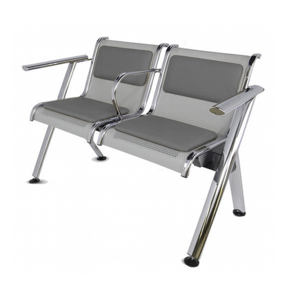 BANCA STEEL TAPIZADA 2 PLAZAS CON BRAZOS TS2-710