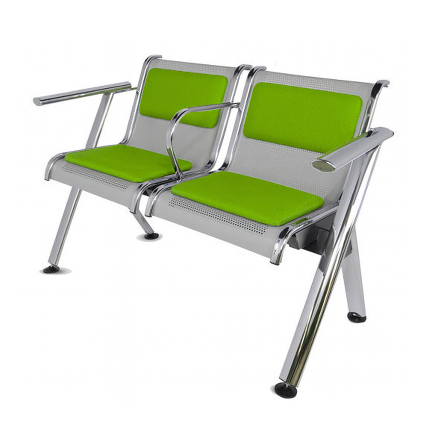 BANCA STEEL TAPIZADA 2 PLAZAS CON BRAZOS TS2-710
