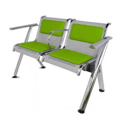 BANCA STEEL TAPIZADA 2 PLAZAS CON BRAZOS TS2-710