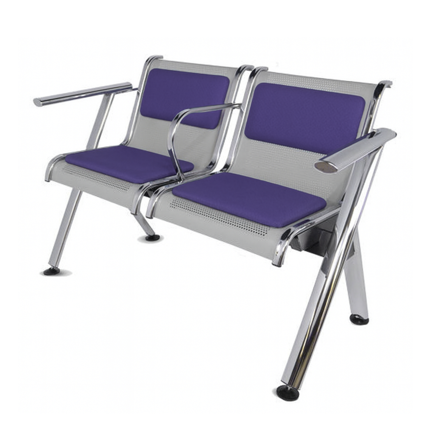 BANCA STEEL TAPIZADA 2 PLAZAS CON BRAZOS TS2-710