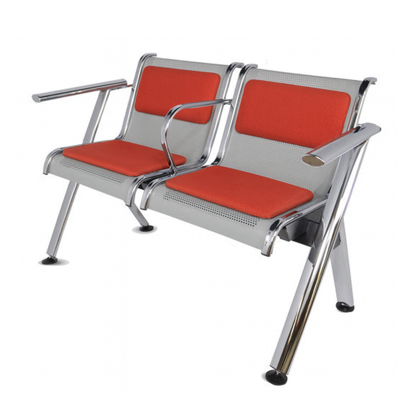 BANCA STEEL TAPIZADA 2 PLAZAS CON BRAZOS TS2-710
