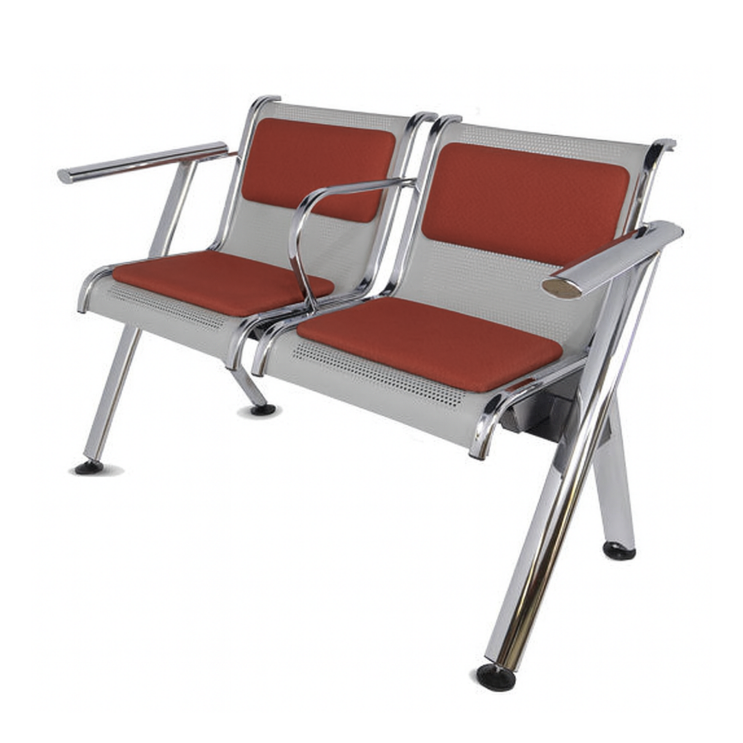 BANCA STEEL TAPIZADA 2 PLAZAS CON BRAZOS TS2-710