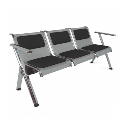 BANCA STEEL TAPIZADA 3 PLAZAS TS3-700