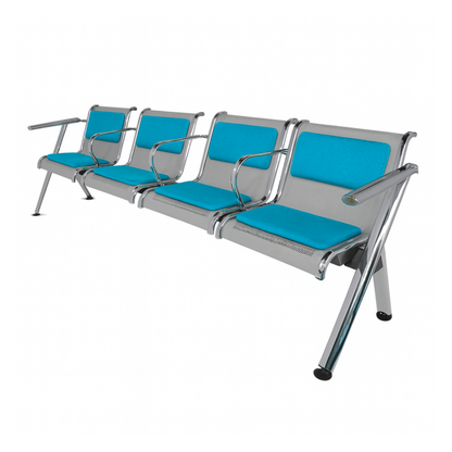 BANCA STEEL TAPIZADA 4 PLAZAS CON BRAZOS TS4-710