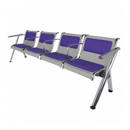 BANCA STEEL TAPIZADA 4 PLAZAS CON BRAZOS TS4-710