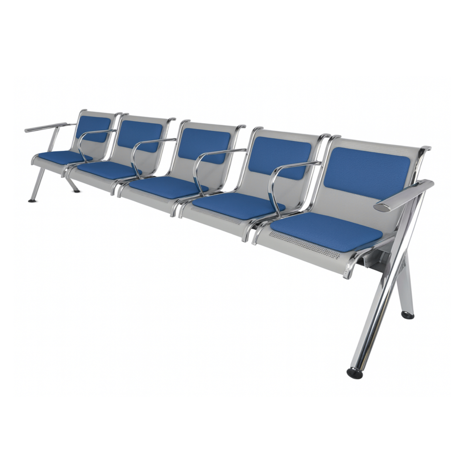 BANCA STEEL TAPIZADA 5 PLAZAS CON BRAZOS TS5-710