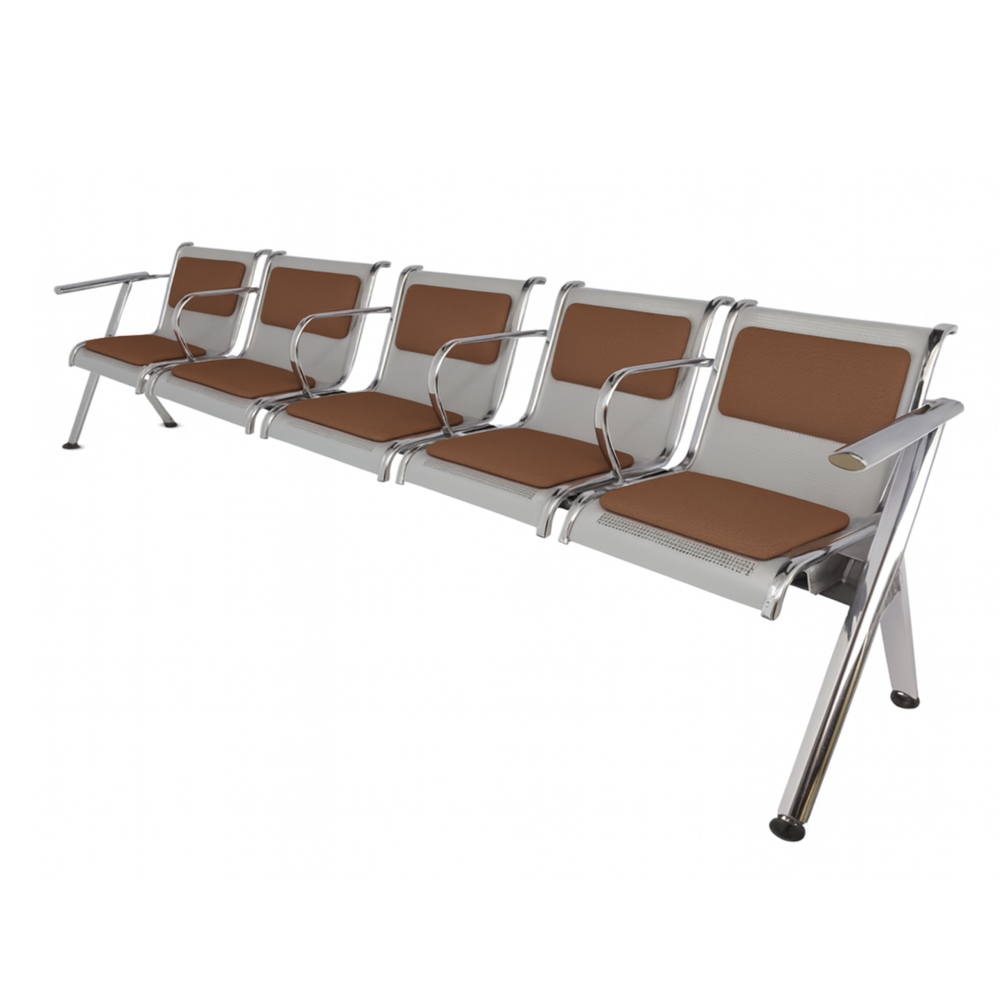 BANCA STEEL TAPIZADA 5 PLAZAS CON BRAZOS TS5-710
