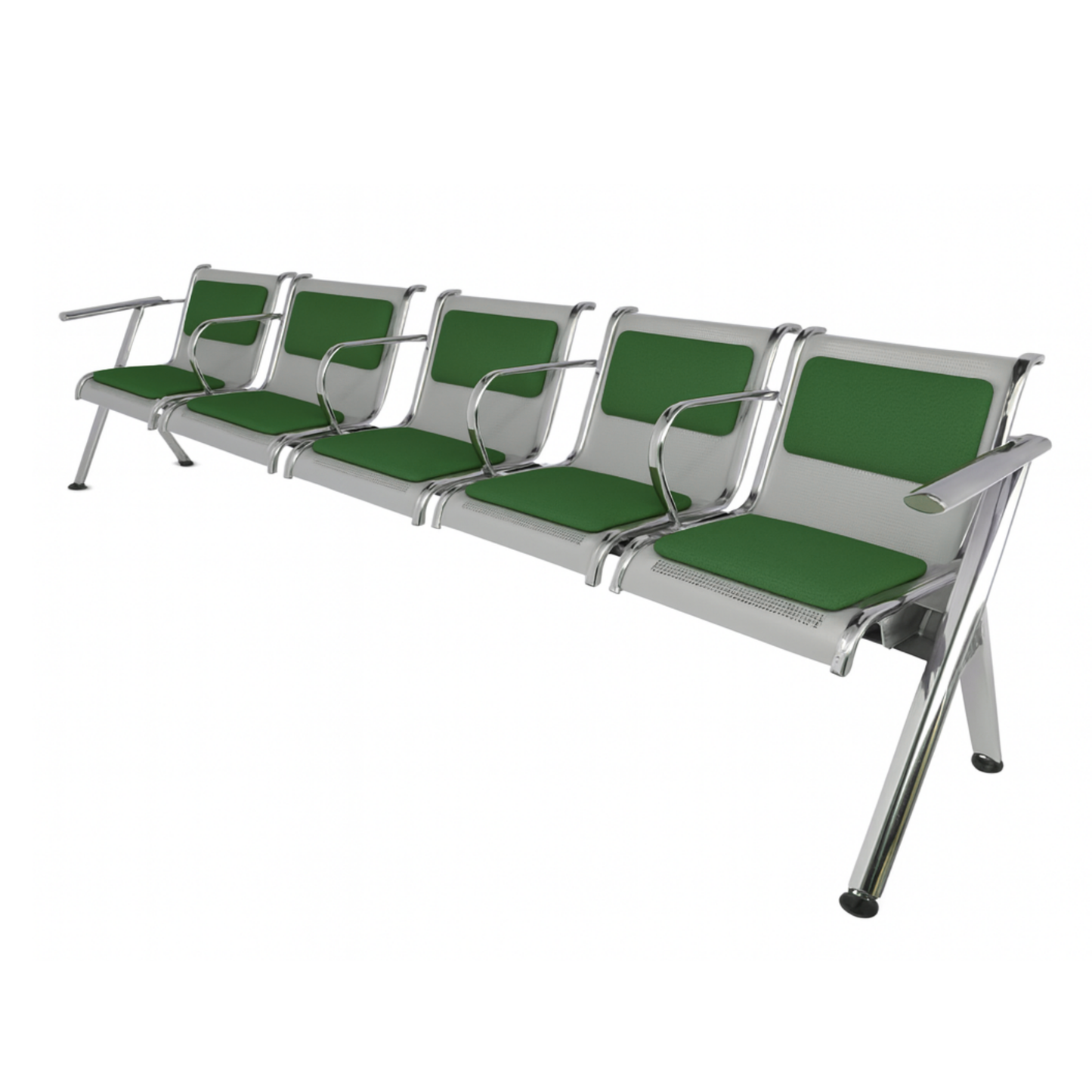 BANCA STEEL TAPIZADA 5 PLAZAS CON BRAZOS TS5-710