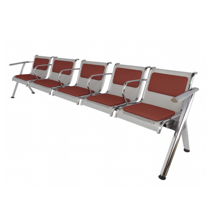 BANCA STEEL TAPIZADA 5 PLAZAS CON BRAZOS TS5-710