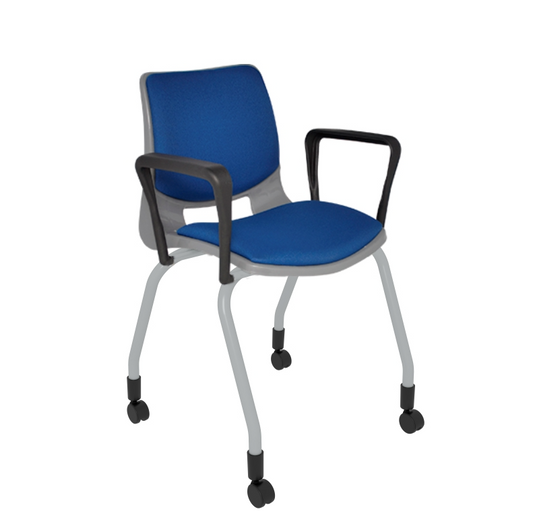 SILLA SECRETARIAL APILABLE BOLD TAPIZADA CON BRAZOS SBA-110