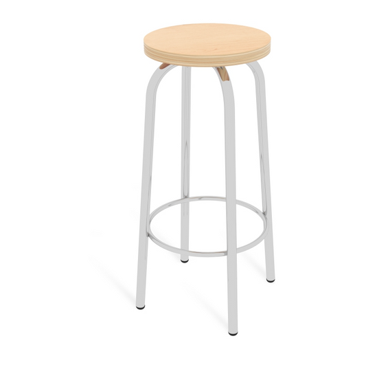 EB-504 BANCO DE LABORATORIO CROMADO, ASIENTO DE TRIPLAY