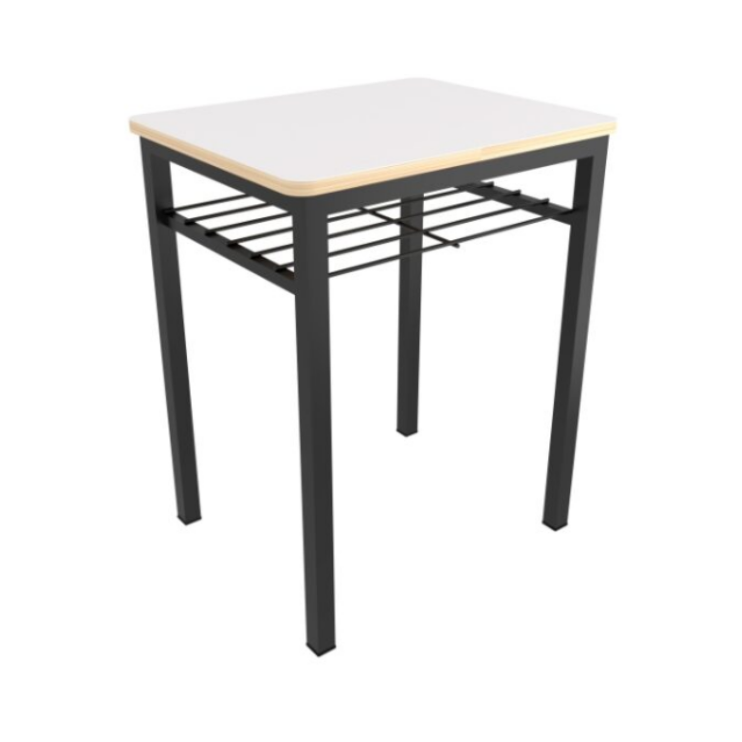 MESA INDIVIDUAL RECTANGULAR 60X48X75CM CUB. MELAMINA CON REJILLA PORTALIBROS MRIP-005