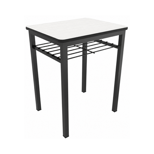 MESA INDIVIDUAL RECTANGULAR 60X48X75CM CUB. MELAMINA CON REJILLA PORTALIBROS MRIP-001
