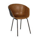 SILLA STELLA CON BRAZOS TAPIZ EN PIEL