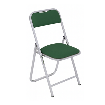 SILLA PLEGABLE CAL.18 CROMADA, TAPIZADA EN VINIL FP-700-I2