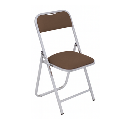 SILLA PLEGABLE CAL.18 CROMADA, TAPIZADA EN VINIL FP-700-I2