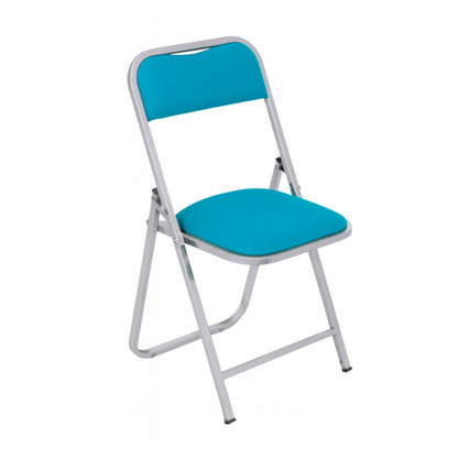 SILLA PLEGABLE CAL.18 CROMADA, TAPIZADA EN VINIL FP-700-I2