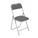 SILLA PLEGABLE CAL.20 CROMADA, TAPIZADA EN VINIL FP-700-K2