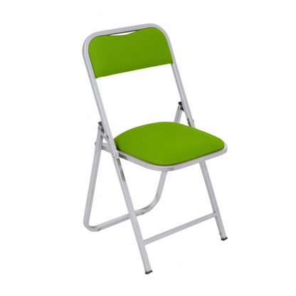 SILLA PLEGABLE CAL.18 CROMADA, TAPIZADA EN VINIL FP-700-I2