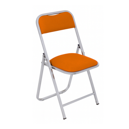 SILLA PLEGABLE CAL.18 CROMADA, TAPIZADA EN VINIL FP-700-I2
