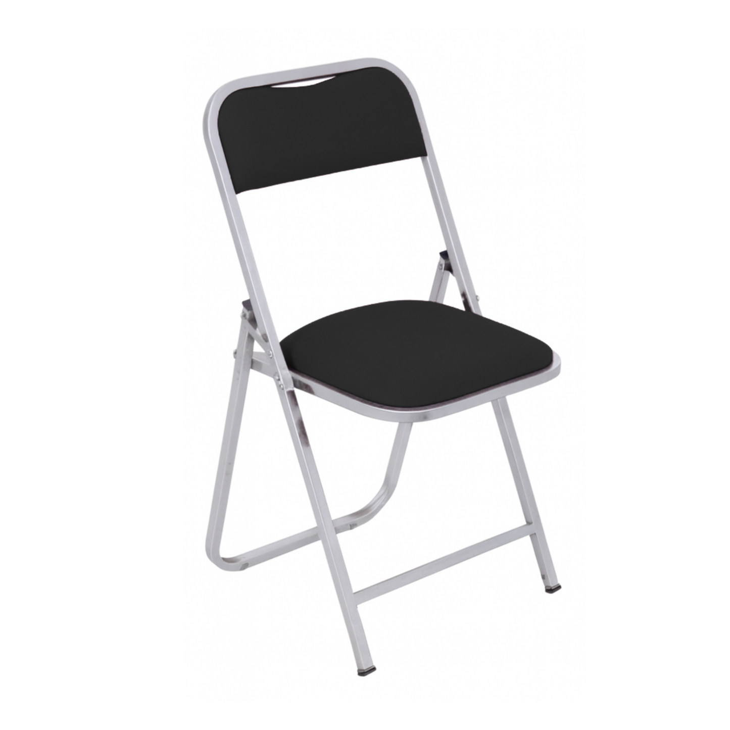 SILLA PLEGABLE CAL.18 CROMADA, TAPIZADA EN VINIL FP-700-I2